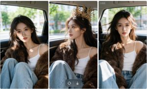 车内慵懒舒适自拍