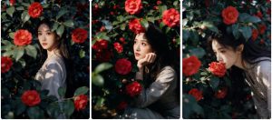 春日午后山茶花复古照片