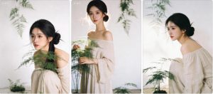 淡雅日系长裙文竹写真