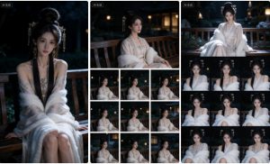 古风园林夜景写真