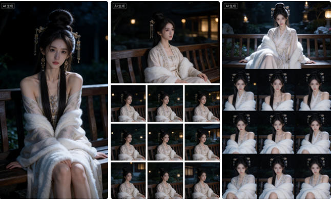 古风园林夜景写真