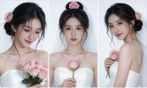 韩系清冷感婚纱自拍