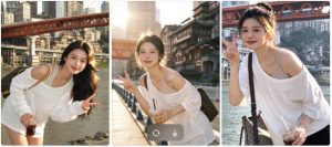 洪崖洞元气少女街拍照