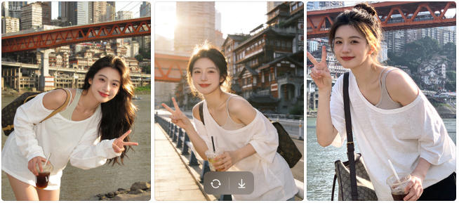 洪崖洞元气少女街拍照