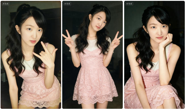 昏暗室内蕾丝连衣裙自拍