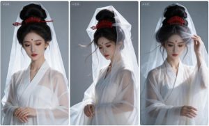 清冷唐风广袖仙裙写真