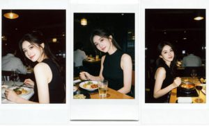 日系餐厅复古胶片自拍