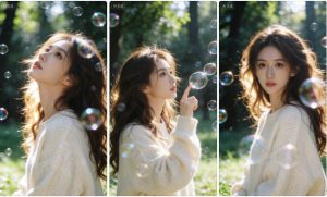 日系胶片风森林泡泡人像