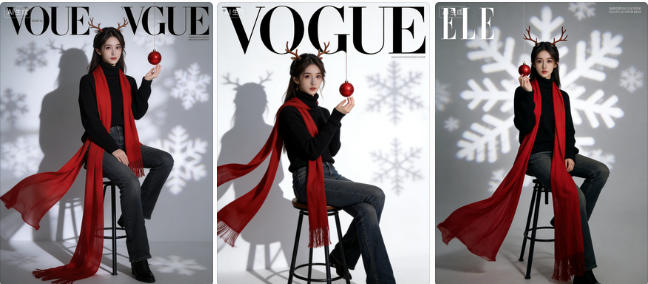 圣诞时尚杂志封面写真