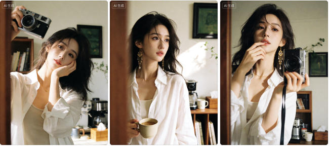 室内奶油相机胶片人像