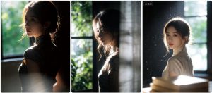 室内逆光少女旗袍摄影