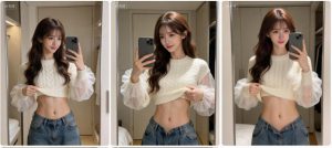 现代卧室更衣区镜子自拍